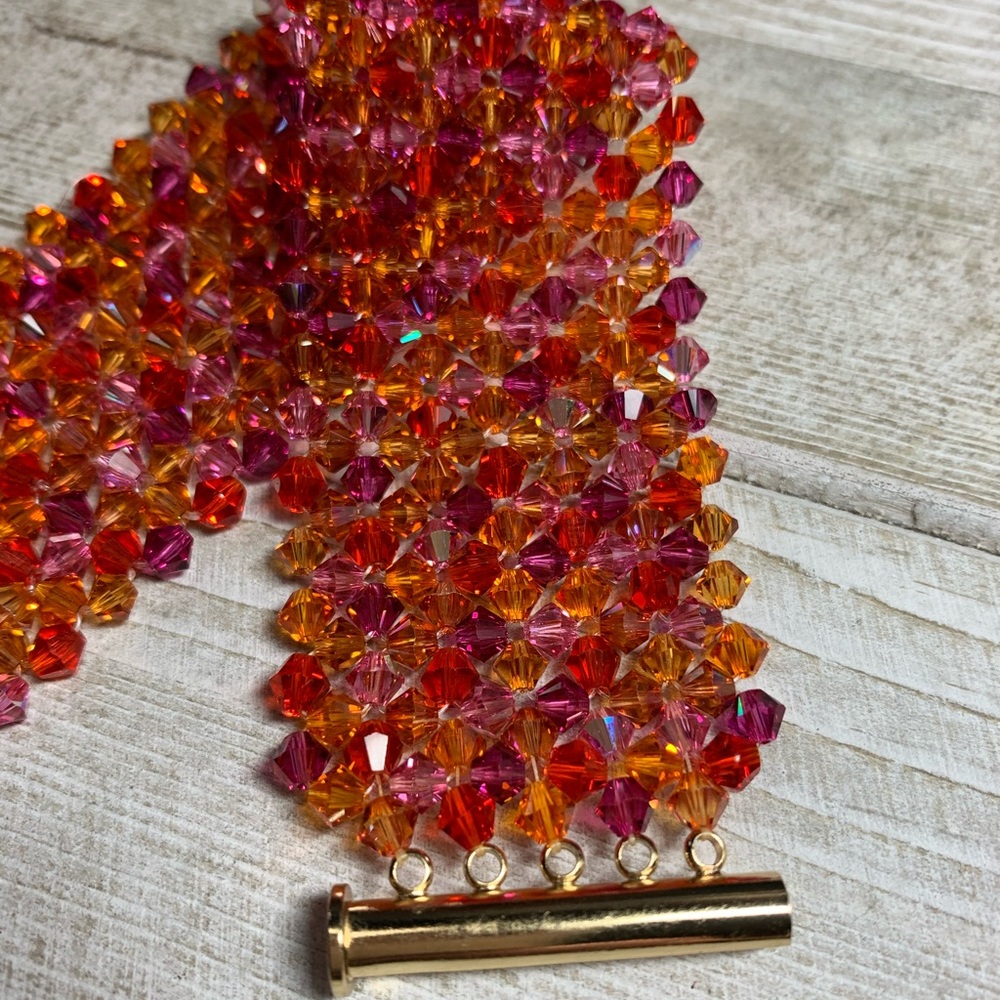 Handmade Swarovski Crystal “Sizzling Heat” Bling Bracelet